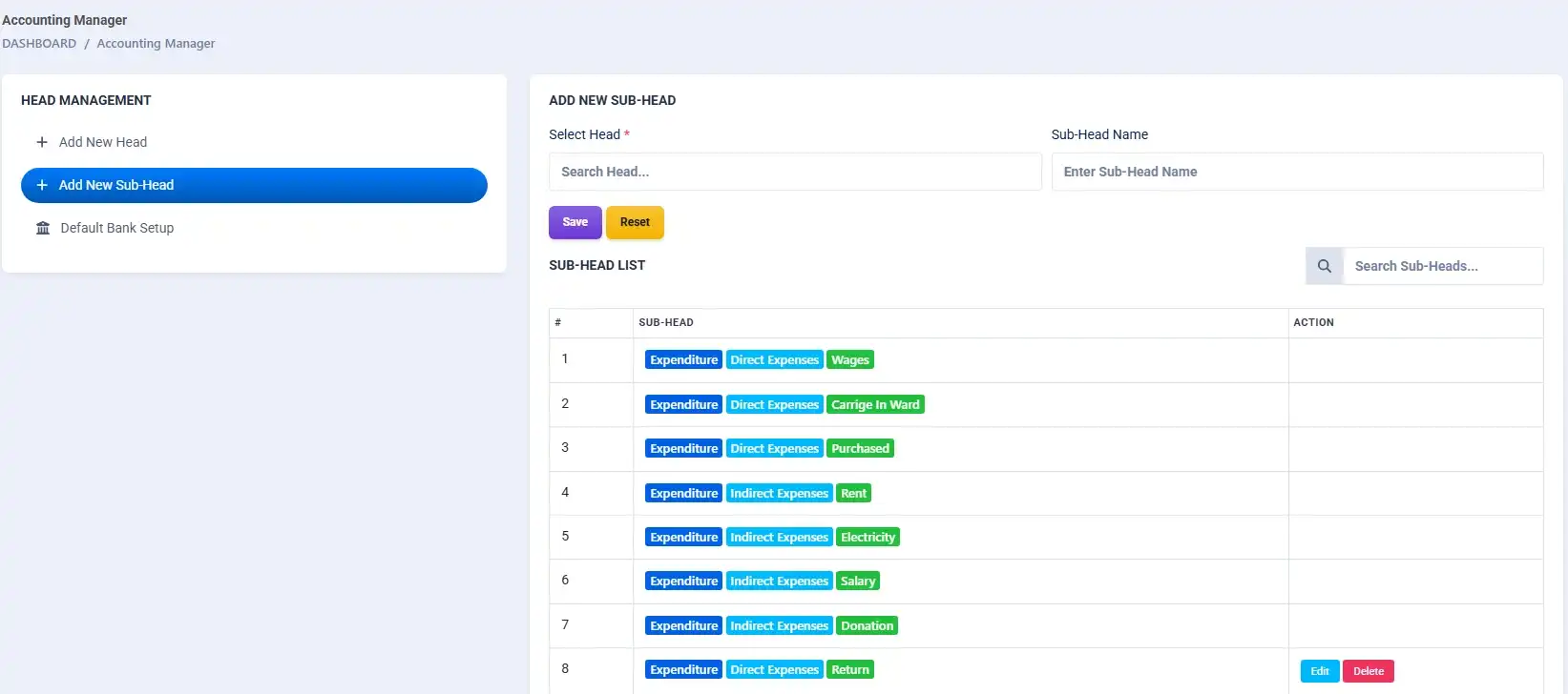 Accounting module feature in Laundry Grow